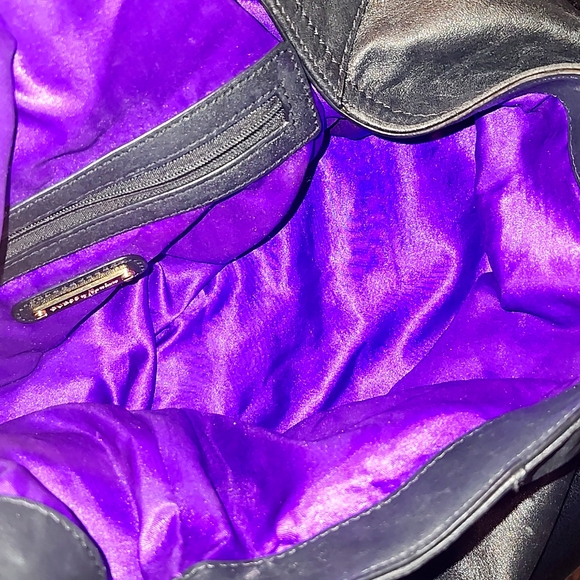 GUESS by Marciano Large black soft Leather Boho Chic Bag purse - Picture 5 of 10